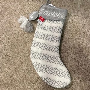 New Stocking Initial L silver and white